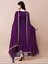 Lavender Viscose Chinon Sharara Suit Acy6937 Closure View